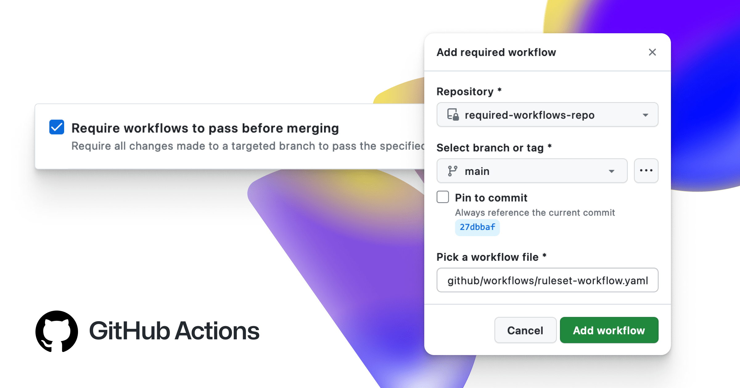 Enforcing code reliability by requiring workflows with GitHub repository rules