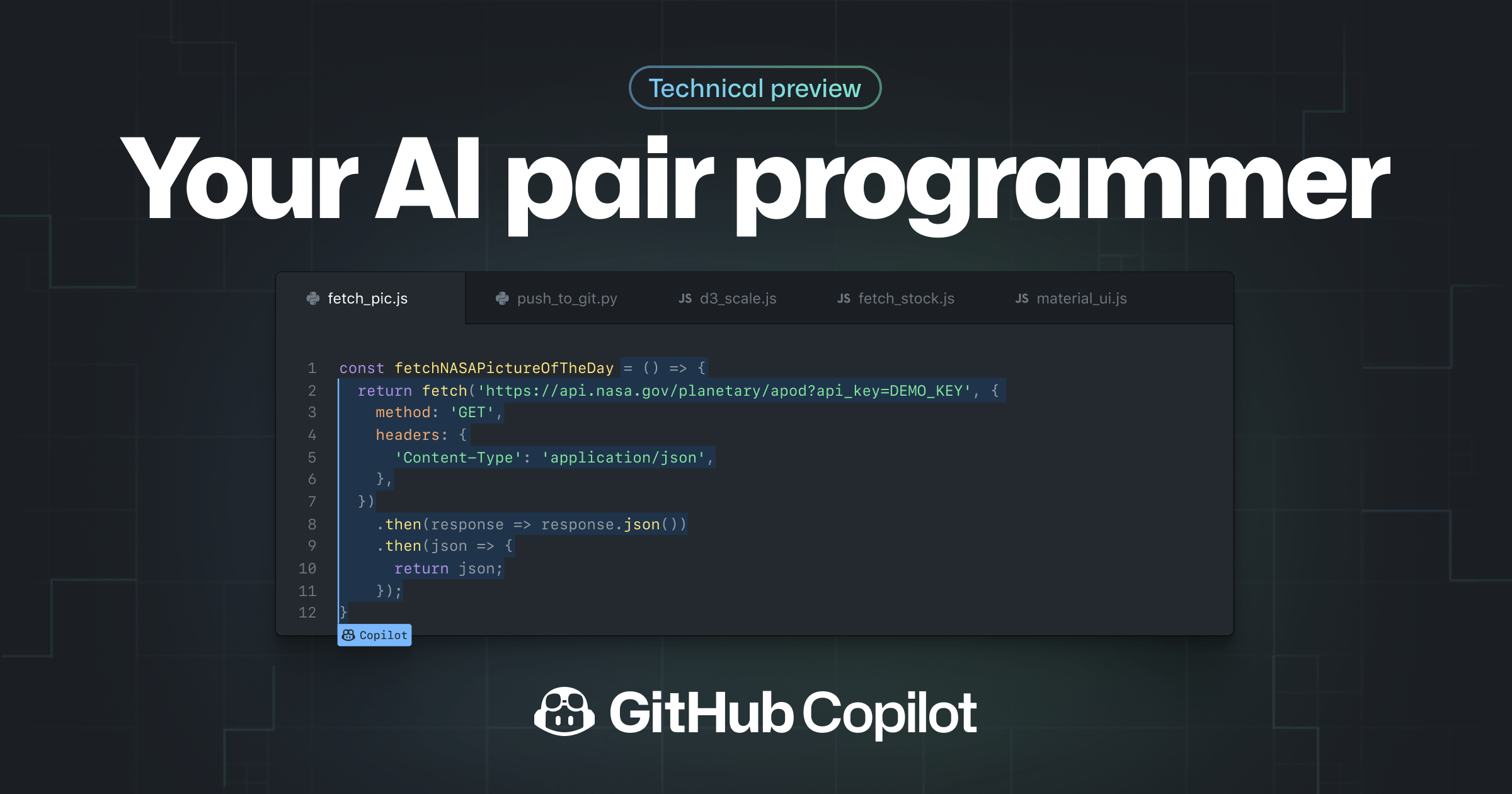 Introducing GitHub Copilot: your AI pair programmer
