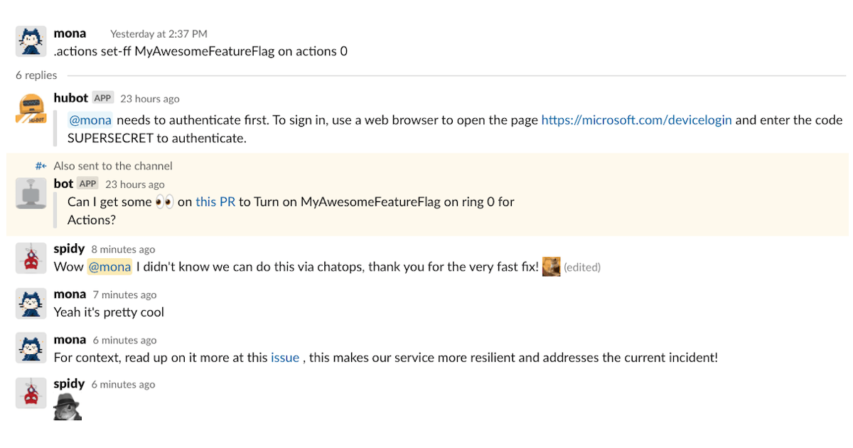 Using ChatOps to help Actions on-call engineers