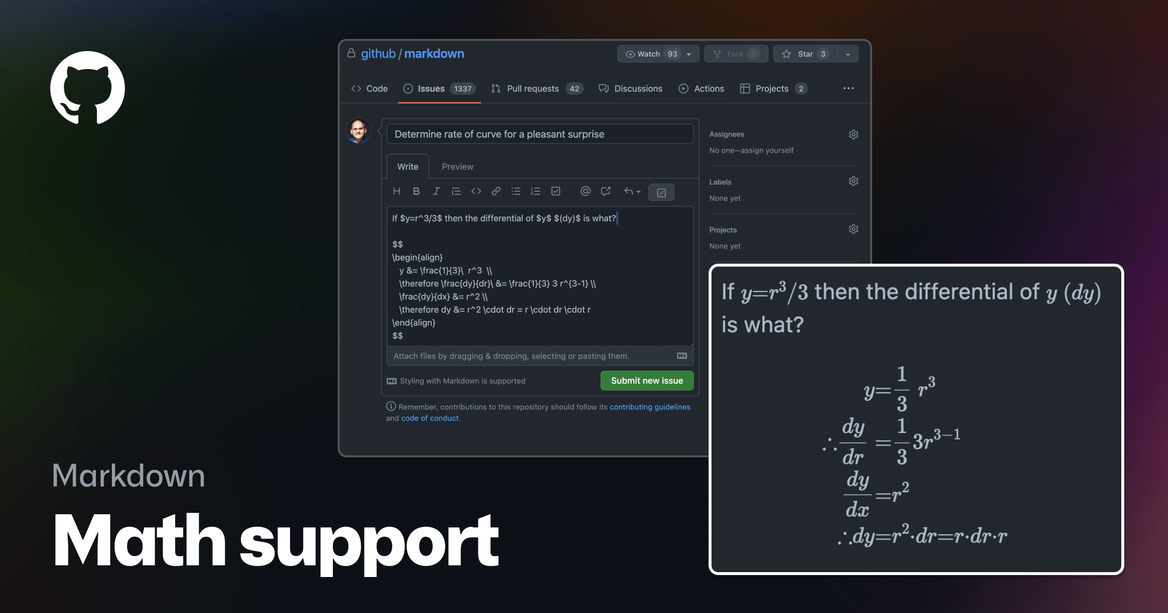 Math support in Markdown