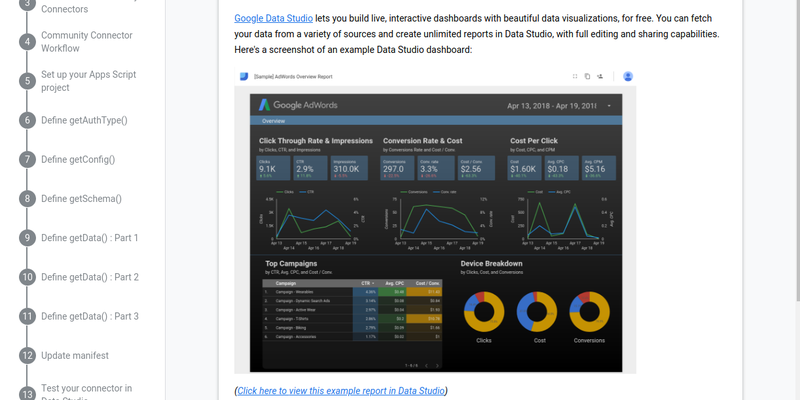 Introducing the Data Studio Community Connector Codelab