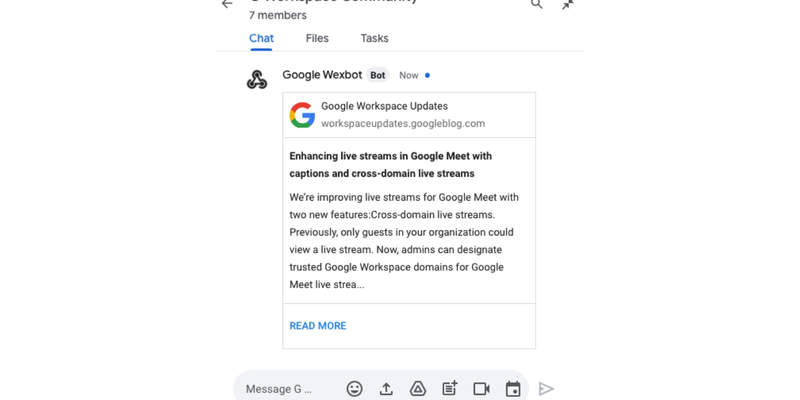Deliver asynchronous notifications in Google Chat using webhooks