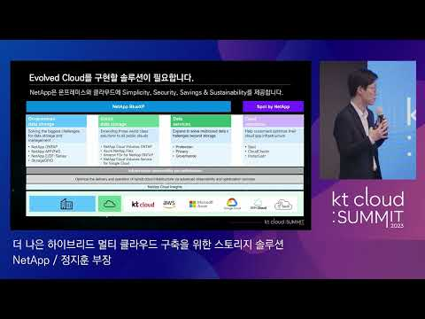 [kt cloud: SUMMIT 2023] 더 나은 하이브리드 멀티 클라우드 구축을 위한 스토리지 솔루션 / NetApp 정지훈 부장