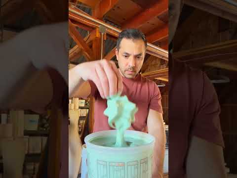 Liquid clay transforms into an iridescent ornament via @turndesignstudio