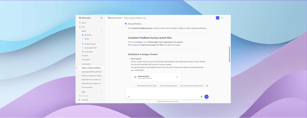 Introducing Surveys Agent, your personal survey expert