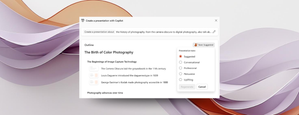 Steer length, tone, style, and images when creating a PowerPoint presentation with Copilot