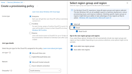 Windows 365 now supported in Brazil South