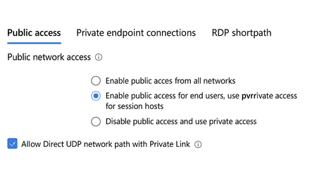 RDP Shortpath (UDP) over Private Link is now generally available