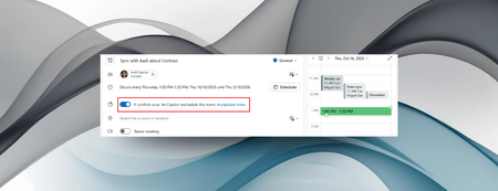 Copilot can reschedule conflicting events in Outlook