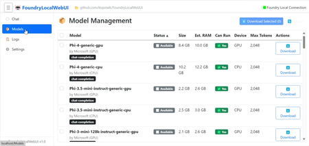 Foundry Local Web UI for IIS