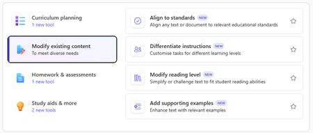Modify Content in Teach: AI-powered tools to adapt your lessons in minutes