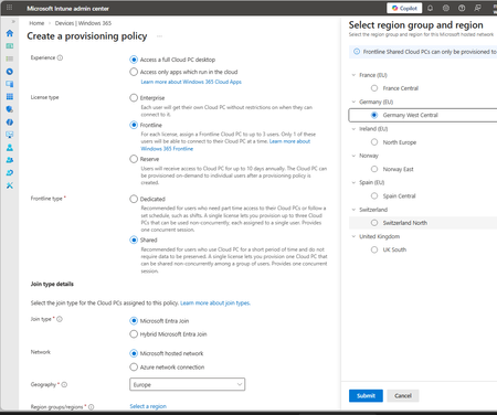 Frontline shared mode expands to Germany West Central & Switzerland North