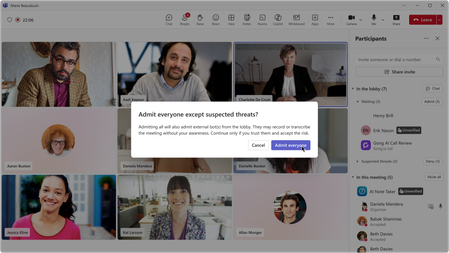 Microsoft Teams 회의에서 더욱 스마트해진 봇 방지 기능 소개