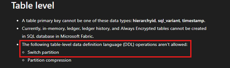 Microsoft Fabric SQL Database에서 파티션 전환 기능이 없는 문제를 우회하는 방법