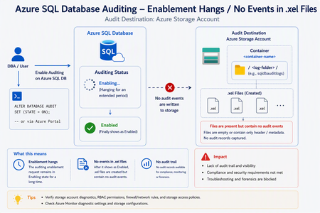 Azure SQL DB에서 DB 감사 기능을 활성화하면 오랫동안 응답이 멈춥니다.