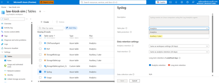 Azure Monitor 보조 로그, Azure 테이블 지원, 요금제 전환 및 주권 클라우드 기능 추가