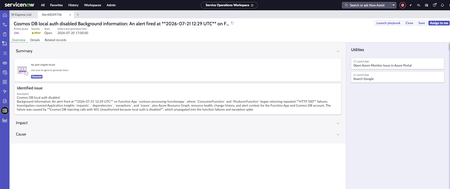 Azure Monitor 문제와 ServiceNow ITOM 인시던트를 동기화 상태로 유지