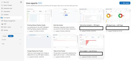 Azure SRE 에이전트: 실시간 보고서 소개