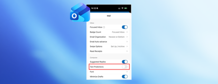 Text predictions off by default in Word and Outlook