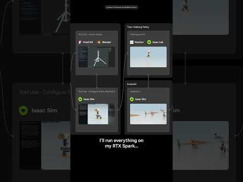Using AI Agents to Teach Robots to Walk in Simulation #NVIDIAGTC #Microducks #Robotics