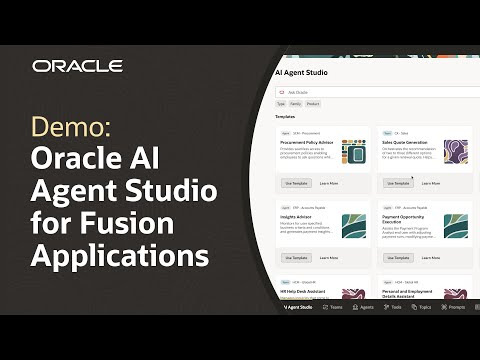 Oracle AI Agent Studio for Fusion Cloud Applications: Demo