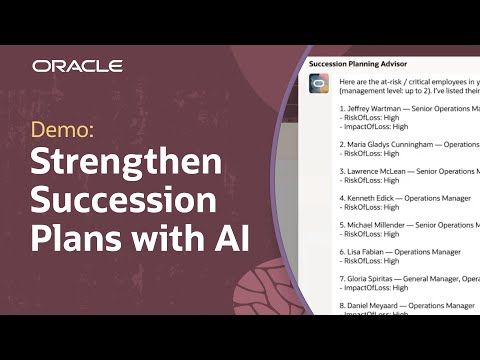 Cultivate Your Future Leaders with Oracle Succession Planning Advisor AI Agent