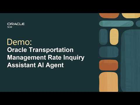 Oracle Transportation Management Rate Inquiry Assistant AI Agent: Demo