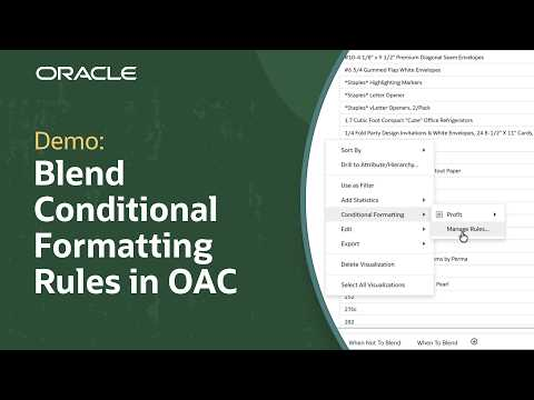 How to Use Rule Blending for Conditional Formatting in Oracle Analytics Cloud