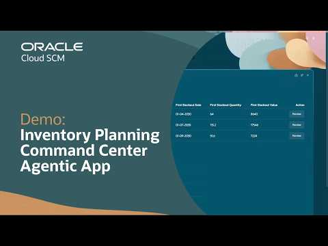 Inventory Planning Command Center Agentic App in Oracle SCM: Demo