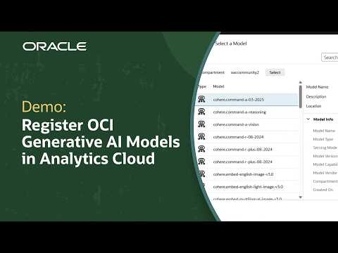 How to Register OCI Generative AI Models in Oracle Analytics Cloud
