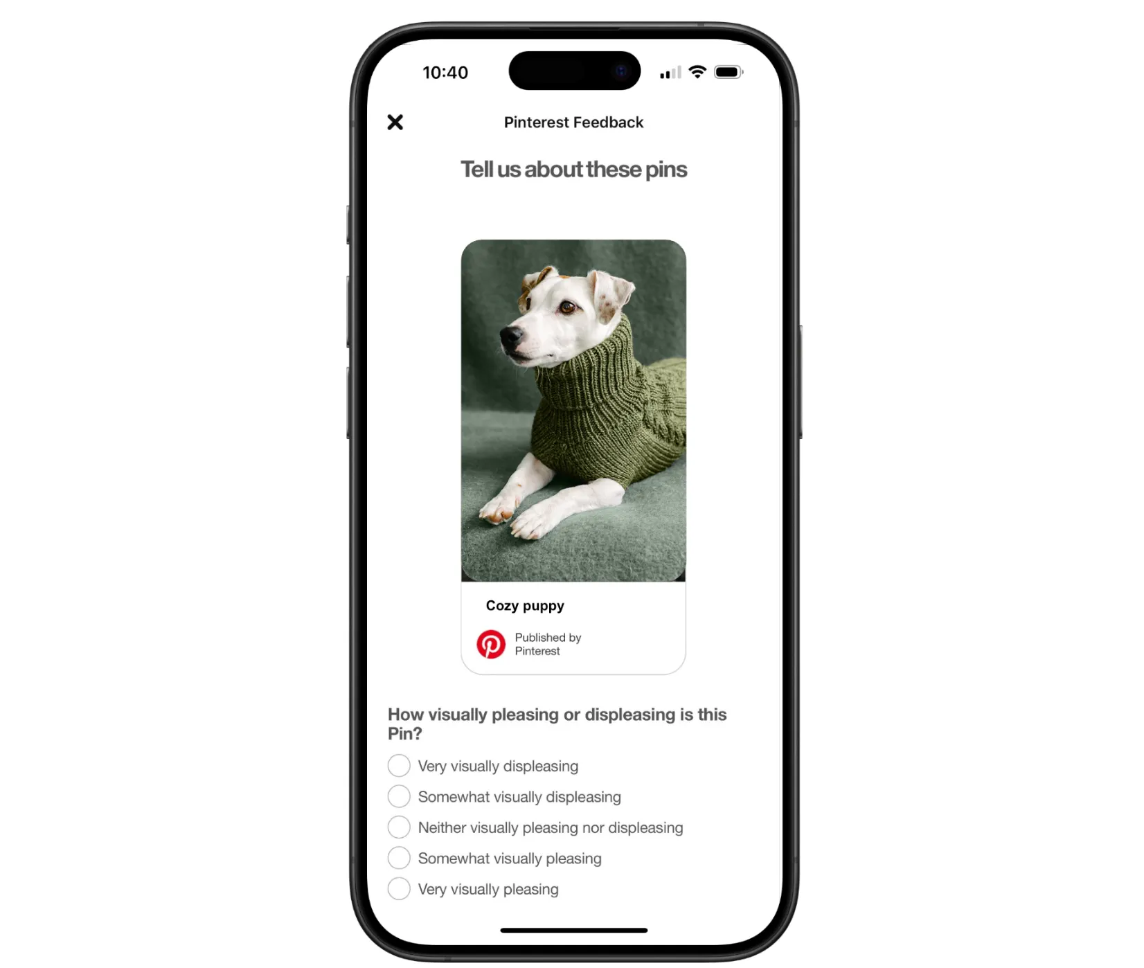 Improving Quality of Recommended Content through Pinner Surveys