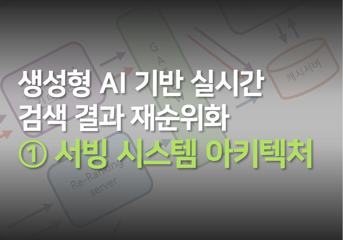 생성형 AI 기반 실시간 검색 결과 재순위화 1편 - 서빙 시스템 아키텍처