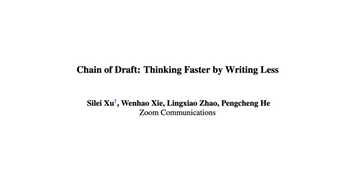 Chain-of-Draft(CoD): 더 적게 쓰고 더 빠르게 생각하면서 LLM 추론 성능을 높이는 기법에 대한 연구 (feat. Zoom)